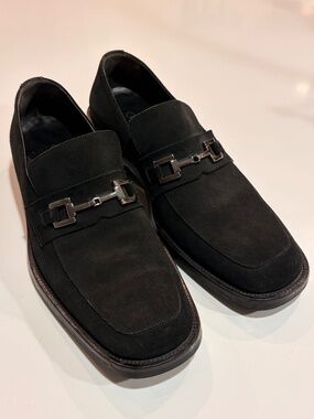 Gucci Men’s Brixton Black Suede Loafer Shoes US 7.5 D